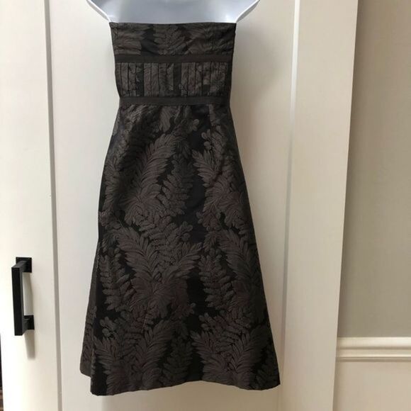 Ann Taylor strapless black and copper silk brocade a-line dress woman’s size 2 - Picture 6 of 6